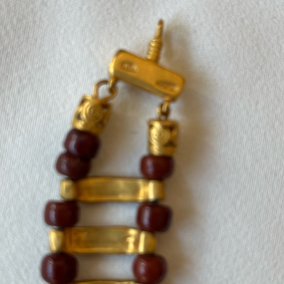 L.A. Cano Choker and Earring Set of 24k Gold  and Jasper Stones - Picture 6 of 16